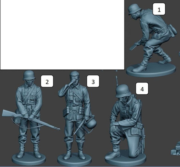 Soldado Alemán Derrota, Ww2, 20cm De Altura Color Blanco 1