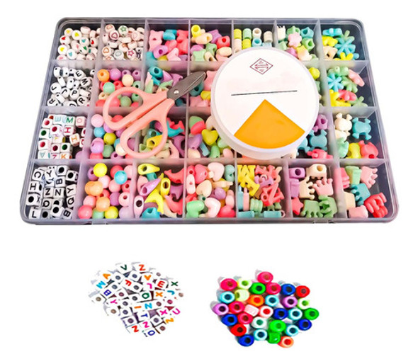 Kit Miçangas Acessórios Para Pulseira Infantil Iniciante Kit 0