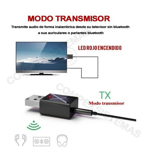 Mini Receptor Bluetooth Audio Transmisor 3.5mm Inalambrico 1