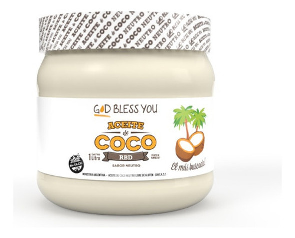 Aceite De Coco God Bless You - Neutro/ Rbd 1lt Pack X 4uni 0 Aceite De Coco God Bless You - Neutro/ Rbd 1lt Pack X 4uni 0