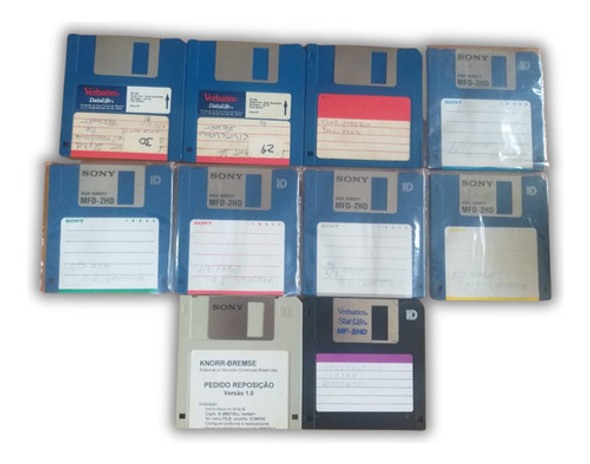 Cx Com 10 Disquetes Coloridos Mf2-hd - 3,5 - 1.44mb 0