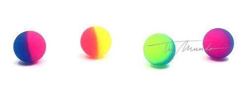 Pelota De Silicona Bicolor 32mm X 10 Un. Ideal Sorpresitas 0