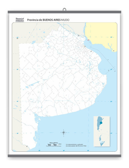Mapa Prov. De Buenos Aires - Pizarra - Apto Marcador 90x70cm 0