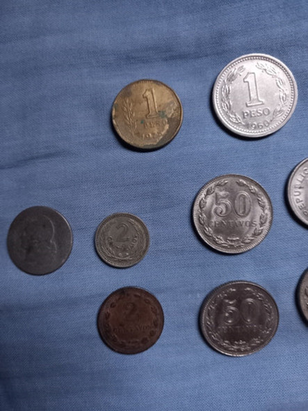 Lote 9 Monedas 50 Centavos Argentina 2 Centavos 1