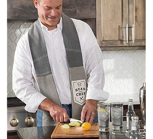 Chef Chef Blue Extra Long Cotton Blend Over The Hombro Toall 1