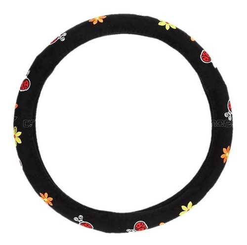 Cubre Volante Vexo 38cm Microfibra Negro C/flores Maranello 1