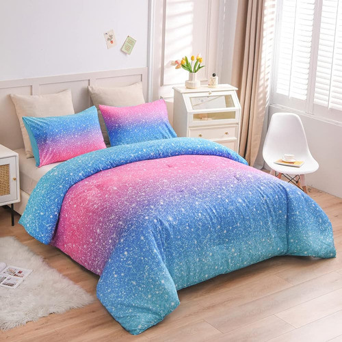 Ntbed Galaxy Comforter Set Soft Microfiber Colorful Gradient 0