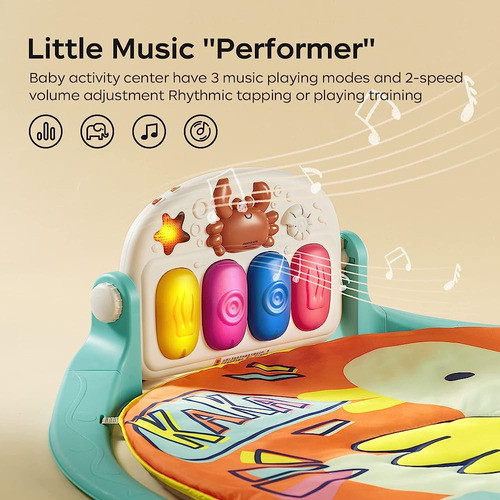 Bc Babycare 4-en-1 Baby Play Gym Con 3 Modos De Música De Aj 1