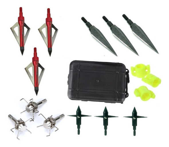 Kit Pontas Caça E Pesca Para Flecha Arco  Balestra + Case 0 Kit Pontas Caça E Pesca Para Flecha Arco  Balestra + Case 0