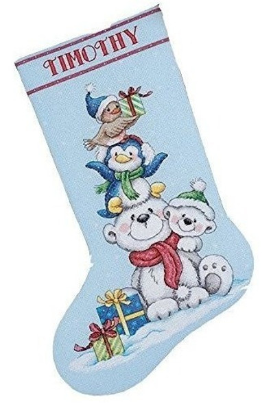 Calcetin De Navidad Dimensiones Needlecrafts De Punto De Cru 0