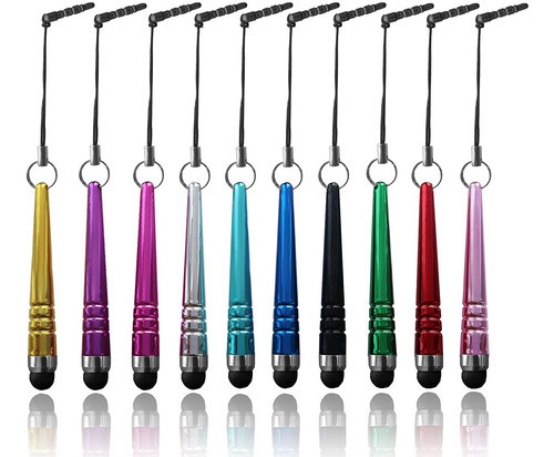 10 Lapices Capacitivos 10 Colores + Tapas De Jack 3.5mm 0