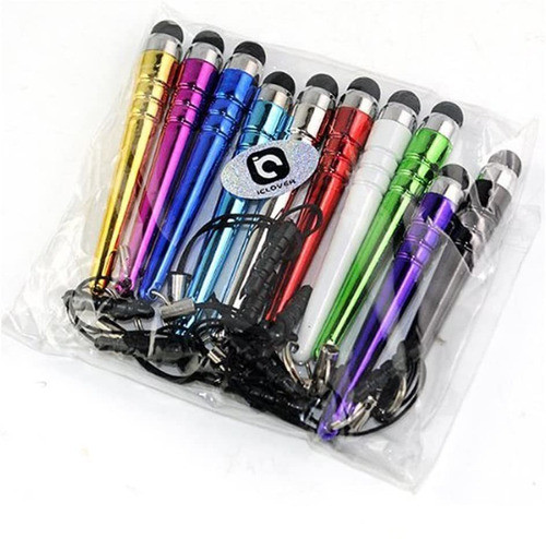 10 Lapices Capacitivos 10 Colores + Tapas De Jack 3.5mm 1