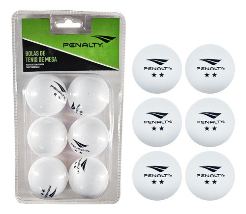 Kit 6 Bolas Ping Pong Tênis De Mesa Penalty Oficial Branco 0