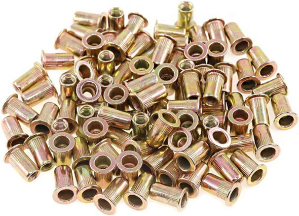 150 X Remache Tuerca Roscado M4 - 4mm Acero Al Carbono 0