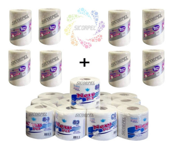 Bolson Rollo Cocina 8uni + Papel Higienico Tisue 1