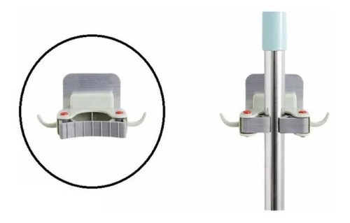 Soporte Porta Escoba Organizador Con Gancho Escobero Mopa 0