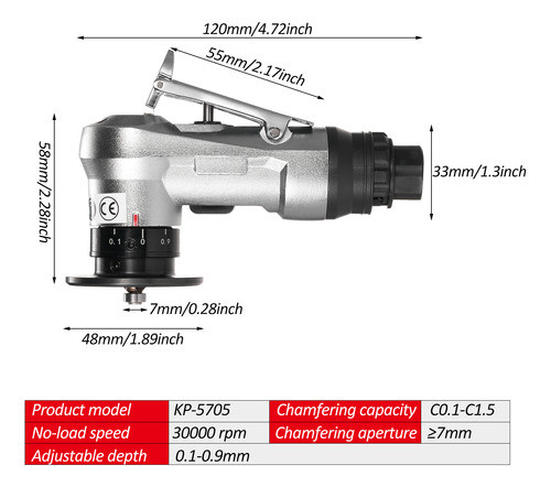 Mini Máquina Pneumática De Arco Kp-5705 Chanfradora Angular 1