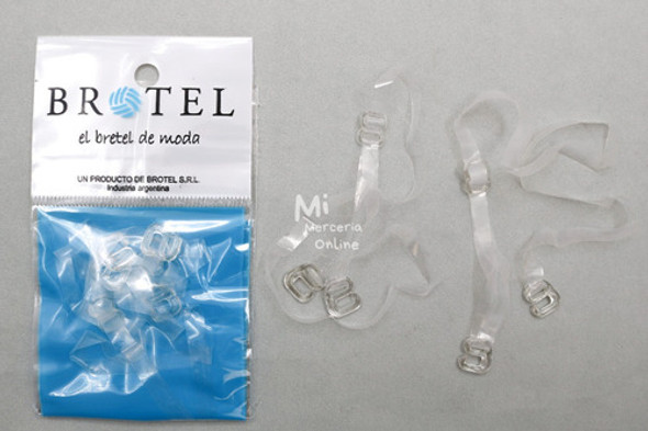 Bretel De Corpiño Silicona Y Plastico De 6mm X 6pares Brotel 0