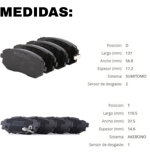 Kit Pastillas De Freno Subaru Legacy Outback 09/12 Del/ Tras 1