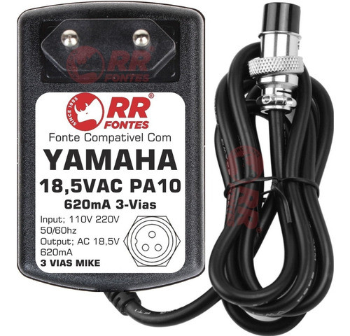 Fonte Ac 18,5v Para Pa10 Mesa Mixer Yamaha Mw10c Mw8cx 1