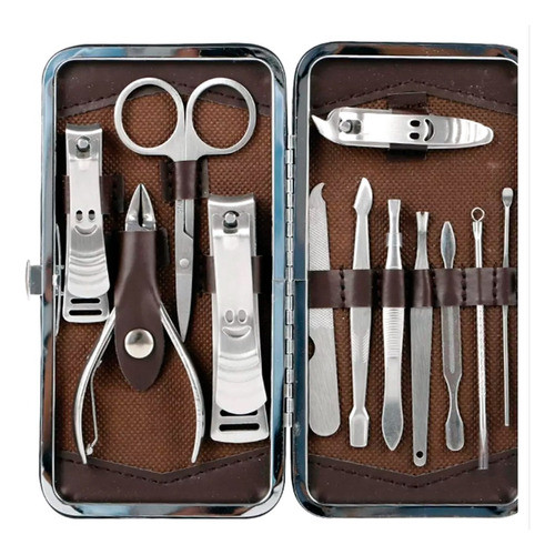 Set Manicura Pedicura 12 Piezas Acero Inox Portátil Compacto 0