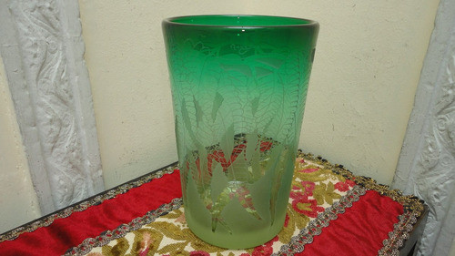 Soberbio Florero De Cristal Antiguo Firmado Decoracion Vealo 1