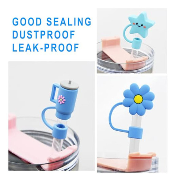 6 Tapa De Pajita Silic Para Taza Stanley De 30 40 Oz Celeste 1