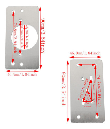 Juego De 2 Placas De Reparacion Para Fijacion De Bisagras 1