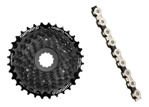 Set Transmision Piñon Shimano 8vel Cassette + Cadena 8v 0
