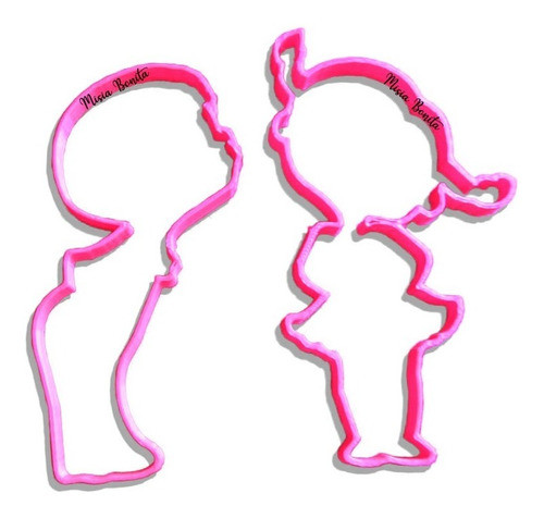 Silueta Nene Y Nena Moldes Cortante De Masa Galletas 0