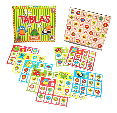 Las Tablas Juego Didáctico De Madera Pintada 0