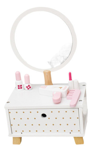 Conjunto De Mesa De Vaidade De Madeira Crianças Maquiagem 0