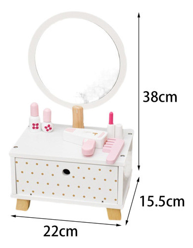Conjunto De Mesa De Vaidade De Madeira Crianças Maquiagem 1