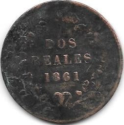 Moneda Provincia Buenos Aires Año 1861 2 Reales Buena+ 0
