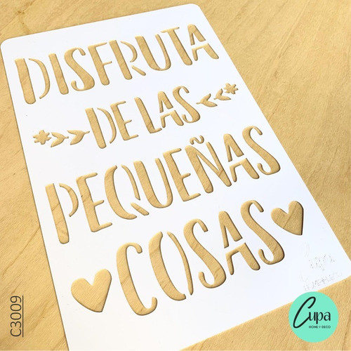 Stencil Frase Inspiradora Mueble Tela Arte Pintura 20x30cm 1