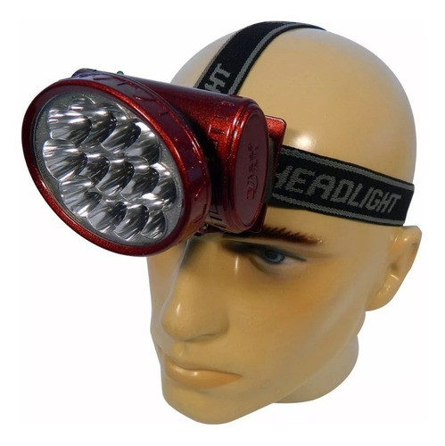 Lanterna Cabeça Pesca, Camping Ou Caça, 13 Leds Recarregável 0