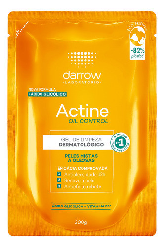 Darrow Actine Oil Control Refil - Gel De Limpeza 300g 0