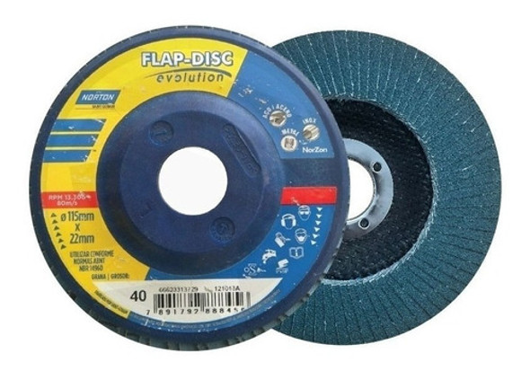 Disco De Lijas Flap De Zicornio Norton Grano 40 X 180mm X 1u 0