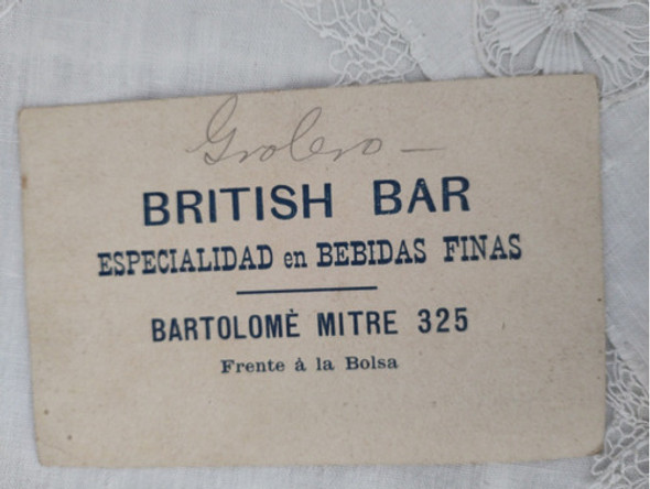 Antigua Tarjeta Publicidad British Bar 1 Antigua Tarjeta Publicidad British Bar 1
