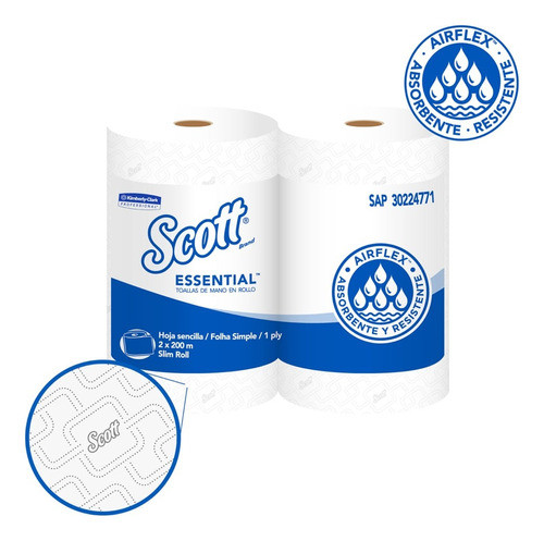 Toalla De Manos Scott Basic 4 Rollos X 200 Mt Kimberly Clark 1
