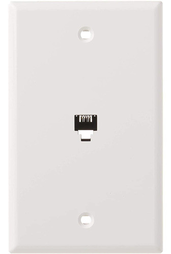 Placa De Pared Con Conector De Telefono Estandar 6p4c Bla... 0