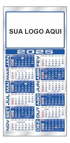 100 Calendário Folhinha Metalizada 30x61cm Personalizada F33 0