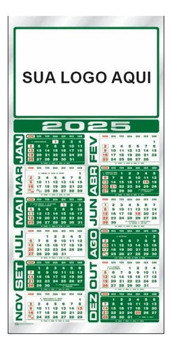 100 Calendário Folhinha Metalizada 30x61cm Personalizada F33 1