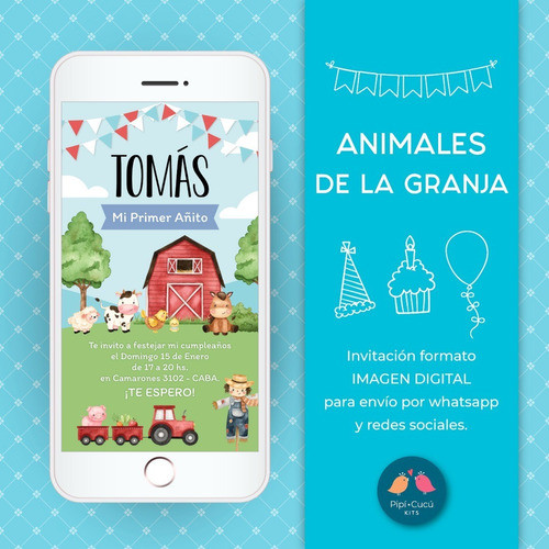Invitación Digital Imagen - Animales De La Granja 0