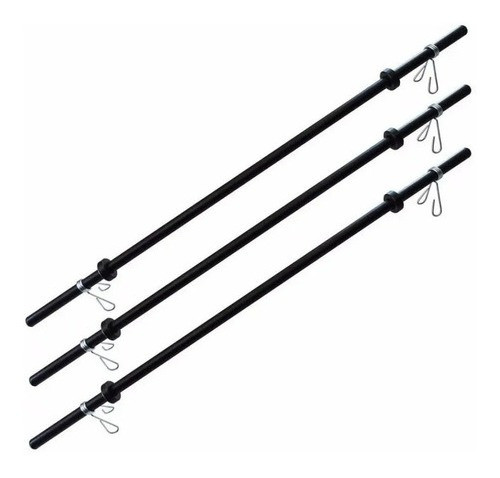 Kit 3 Barras Para Body Pump Musculação Academia + Presilhas 0