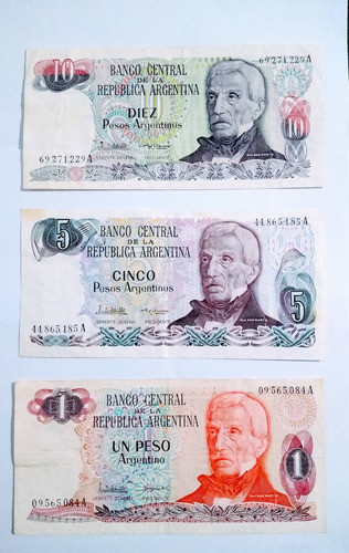 Billetes Argentina Pesos Usados Pack X 15 -distintos Valores 0
