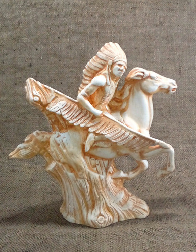 Jinete Montando A Caballo Con Lanza Figura Ceramica 1