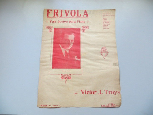 Frivola Victor J. Troys Partitura Vals Boston Para Piano 0