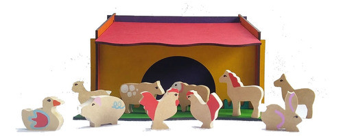 Granja De Madera Para Armar +10 Animales En Caja Misjuguetes 0