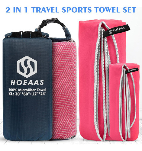 Paquete De 2 Toallas De Microfibra Para Acampar De Hoeaas... 1